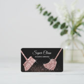 Maid Cleaning House Mousserend roos Gold Business  Visitekaartje (Staand voorkant)