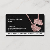 Maid Cleaning House Mousserend roos Gold Business  Visitekaartje (Achterkant)
