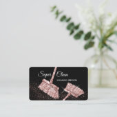 Maid Cleaning House Mousserend roos Gold Business  Visitekaartje (Staand voorkant)