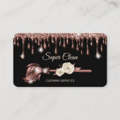 Maid Cleaning House Mousserend roos Gold Business  Visitekaartje (Voorkant)