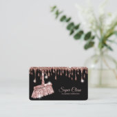 Maid Cleaning House Mousserend roos Gold Business Visitekaartje (Staand voorkant)