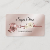 Maid Cleaning House Mousserend roos Gold Business  Visitekaartje (Voorkant)