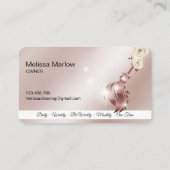 Maid Cleaning House Mousserend roos Gold Business  Visitekaartje (Achterkant)