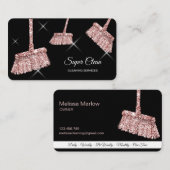 Maid Cleaning House Mousserend roos Gold Business Visitekaartje (Voorkant / Achterkant)