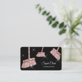 Maid Cleaning House Mousserend roos Gold Business Visitekaartje (Staand voorkant)