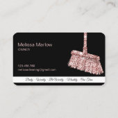 Maid Cleaning House Mousserend roos Gold Business Visitekaartje (Achterkant)