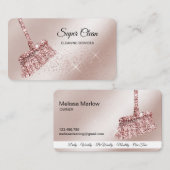 Maid Cleaning House Mousserend roos Gold Business  Visitekaartje (Voorkant / Achterkant)