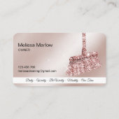 Maid Cleaning House Mousserend roos Gold Business  Visitekaartje (Achterkant)