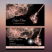 Maid Cleaning House Mousserend roos Gold Business  Visitekaartje