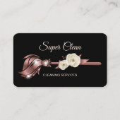 Maid Cleaning House Mousserend roos Gold Business Visitekaartje (Voorkant)