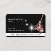 Maid Cleaning House Mousserend roos Gold Business  Visitekaartje (Achterkant)
