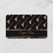 Maid Cleaning House Mousserend roos Gold Business  Visitekaartje (Voorkant)