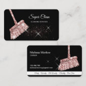 Maid Cleaning House Mousserend roos Gold Business  Visitekaartje (Voorkant / Achterkant)
