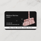 Maid Cleaning House Mousserend roos Gold Business  Visitekaartje (Achterkant)