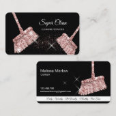 Maid Cleaning House Mousserend roos Gold Business Visitekaartje (Voorkant / Achterkant)