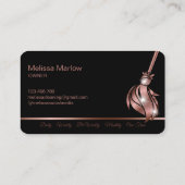 Maid Cleaning House Mousserend roos Gold Business Visitekaartje (Achterkant)