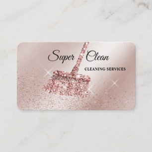 Maid Cleaning House Mousserend roos Gold Business  Visitekaartje