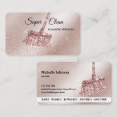 Maid Cleaning House Mousserend roos Gold Business  Visitekaartje (Voorkant / Achterkant)