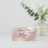 Maid Cleaning House Mousserend roos Gold Business  Visitekaartje (Staand voorkant)
