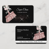 Maid Cleaning House Mousserend roos Gold Floral Bu Visitekaartje (Voorkant / Achterkant)