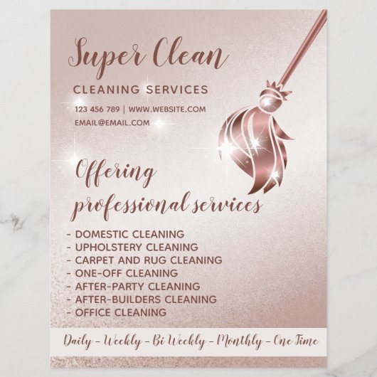 Maid Cleaning House Mousserend Roos Gold Flyer (Voorkant)