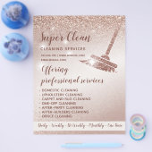 Maid Cleaning House Mousserend Roos Gold Flyer (Enkel)