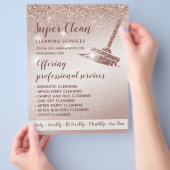 Maid Cleaning House Mousserend Roos Gold Flyer (Hand)