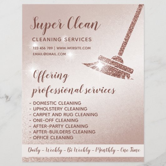 Maid Cleaning House Mousserend Roos Gold Flyer (Voorkant)