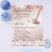 Maid Cleaning House Mousserend Roos Gold Flyer (Enkel)