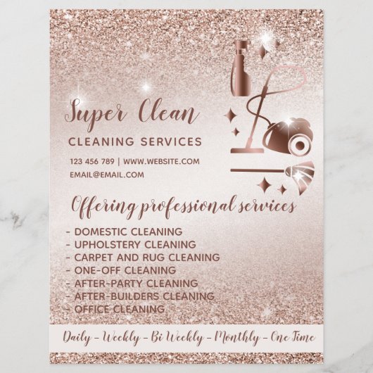 Maid Cleaning House Mousserend Roos Gold Flyer (Voorkant)