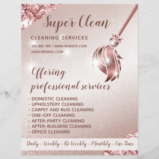 Maid Cleaning House Mousserend Roos Gold Flyer (Voorkant)