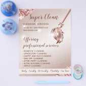 Maid Cleaning House Mousserend Roos Gold Flyer (Enkel)