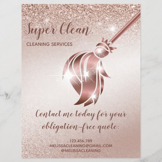 Maid Cleaning House Mousserend Roos Gold Flyer (Achterkant)