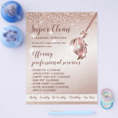 Maid Cleaning House Mousserend Roos Gold Flyer (Enkel)