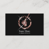 Maid Cleaning House Mousserend Roos Gold Glitter Visitekaartje (Voorkant)