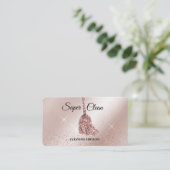 Maid Cleaning House Mousserend roos Gold MOP Visitekaartje (Staand voorkant)