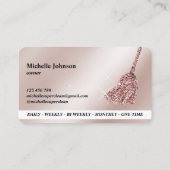 Maid Cleaning House Mousserend roos Gold MOP Visitekaartje (Achterkant)