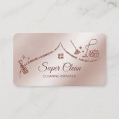 Maid Cleaning House Mousserend roos gold Visitekaartje (Voorkant)