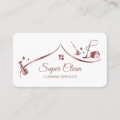 Maid Cleaning House Mousserend roos gold Visitekaartje (Voorkant)