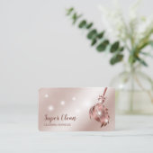 Maid Cleaning House Mousserend roos gold Visitekaartje (Staand voorkant)