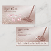 Maid Cleaning House Mousserend Roos Gold Visitekaartje (Voorkant / Achterkant)