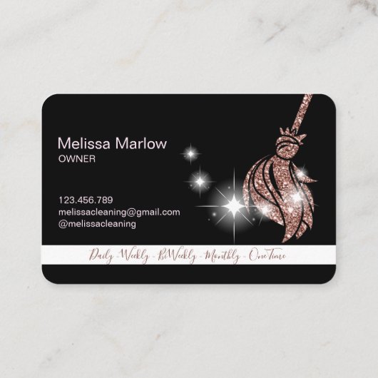 Maid Cleaning House Mousserend roos gold Visitekaartje (Achterkant)