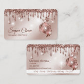 Maid Cleaning House Mousserend roos gold Visitekaartje (Voorkant / Achterkant)