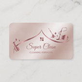 Maid Cleaning House Mousserend roos gold Visitekaartje (Voorkant)