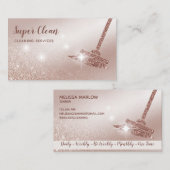 Maid Cleaning House Mousserend Roos Gold Visitekaartje (Voorkant / Achterkant)
