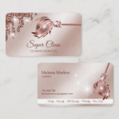 Maid Cleaning House Mousserend roos gold Visitekaartje (Voorkant / Achterkant)