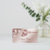 Maid Cleaning House Mousserend roos gold Visitekaartje (Staand voorkant)