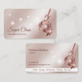 Maid Cleaning House Mousserend roos gold Visitekaartje (Voorkant / Achterkant)