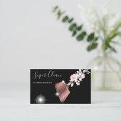 Maid Cleaning House Mousserend roos gold Visitekaartje (Staand voorkant)