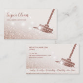 Maid Cleaning House Mousserend Roos Gold Visitekaartje (Voorkant / Achterkant)